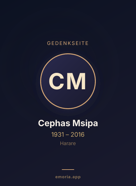 Gedenkportrait von Cephas Msipa
