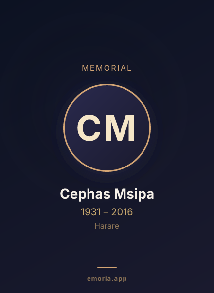 Memorial portrait of Cephas Msipa