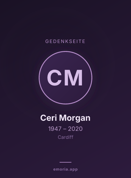 Gedenkportrait von Ceri Morgan