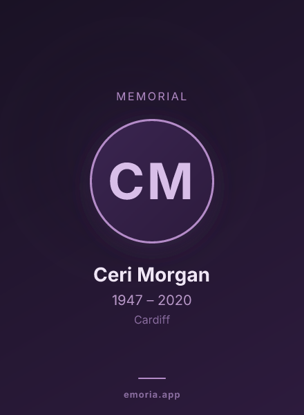 Memorial portrait of Ceri Morgan