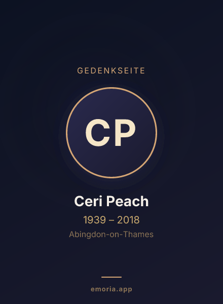 Gedenkportrait von Ceri Peach