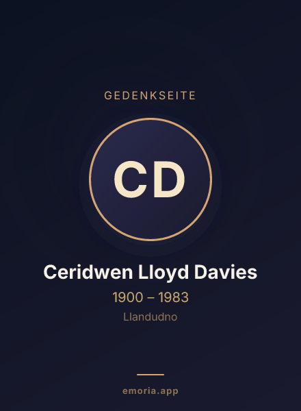 Gedenkportrait von Ceridwen Lloyd Davies