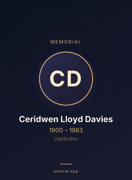 Memorial portrait of Ceridwen Lloyd Davies
