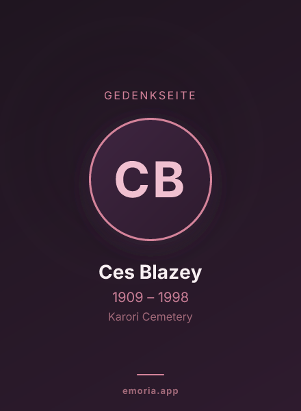 Gedenkportrait von Ces Blazey