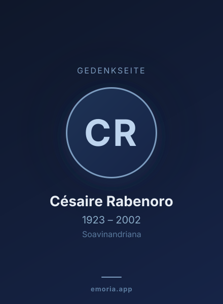Gedenkportrait von Césaire Rabenoro
