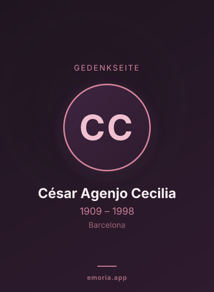 Gedenkportrait von César Agenjo Cecilia