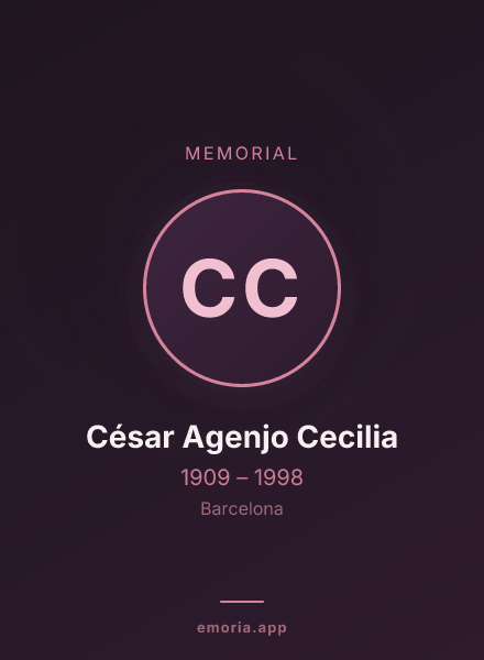 Memorial portrait of César Agenjo Cecilia