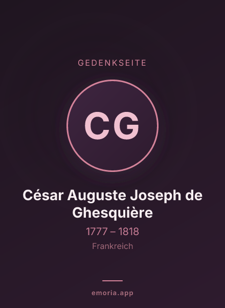 Gedenkportrait von César Auguste Joseph de Ghesquière
