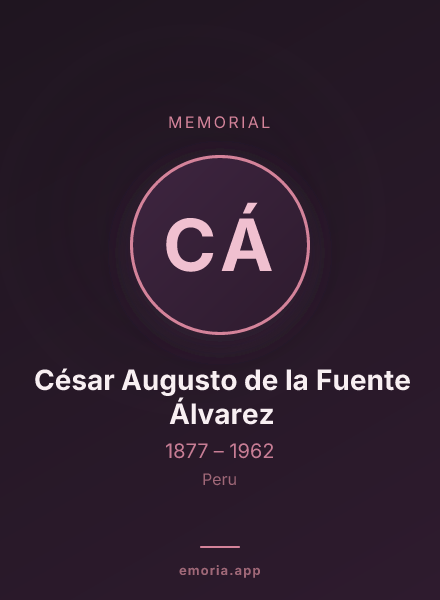 Memorial portrait of César Augusto de la Fuente Álvarez