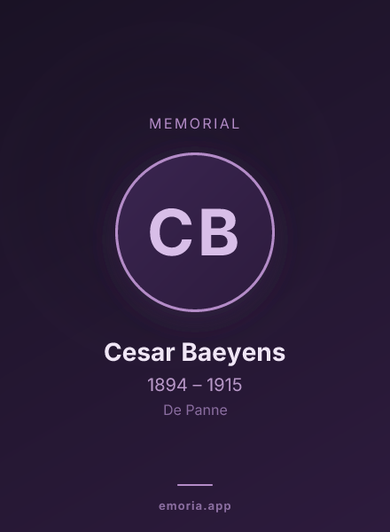 Memorial portrait of Cesar Baeyens