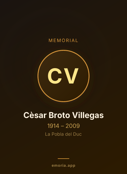 Memorial portrait of Cèsar Broto Villegas