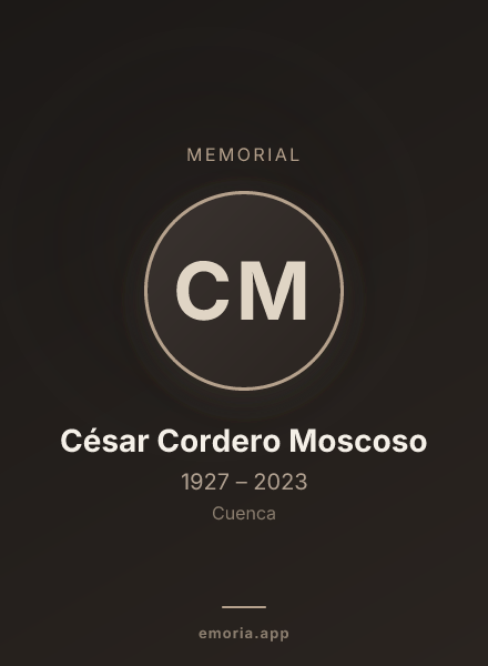 Memorial portrait of César Cordero Moscoso