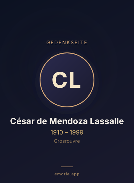 Gedenkportrait von César de Mendoza Lassalle