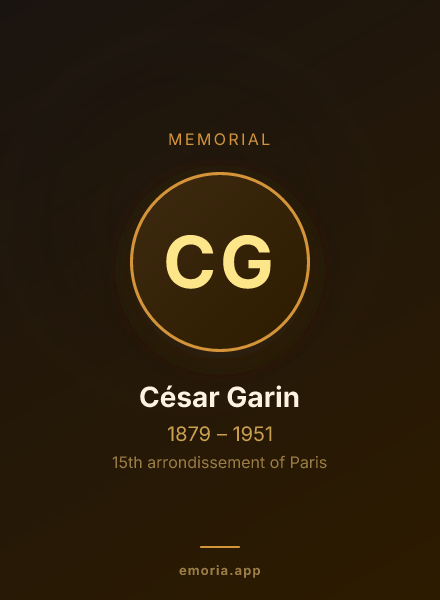Memorial portrait of César Garin