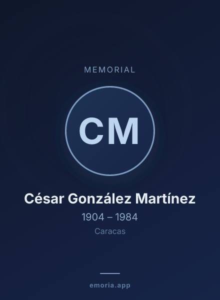 Memorial portrait of César González Martínez