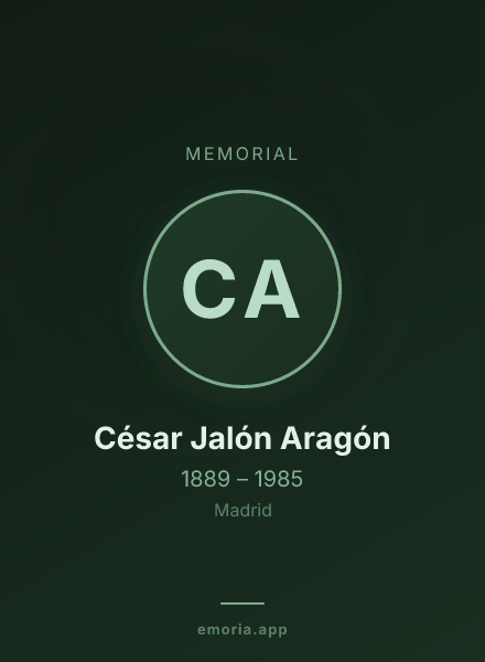 Memorial portrait of César Jalón Aragón