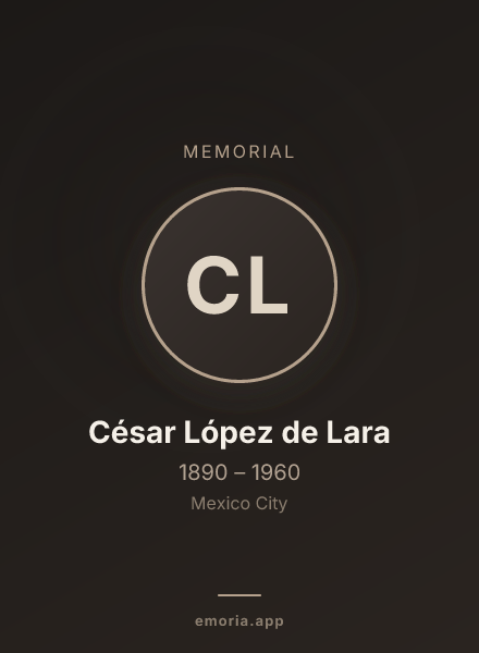 Memorial portrait of César López de Lara