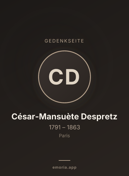 Gedenkportrait von César-Mansuète Despretz