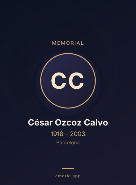 Memorial portrait of César Ozcoz Calvo