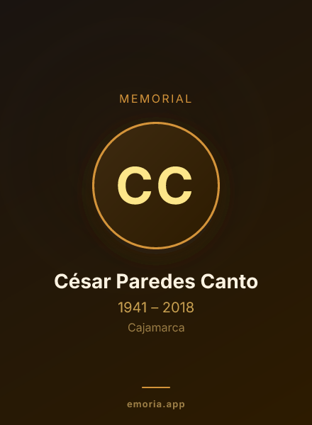 Memorial portrait of César Paredes Canto