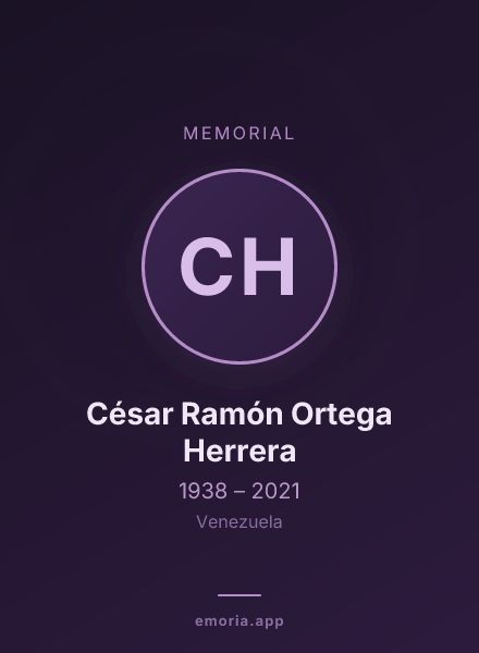 Memorial portrait of César Ramón Ortega Herrera