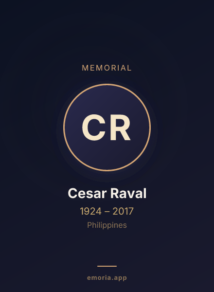 Memorial portrait of Cesar Raval