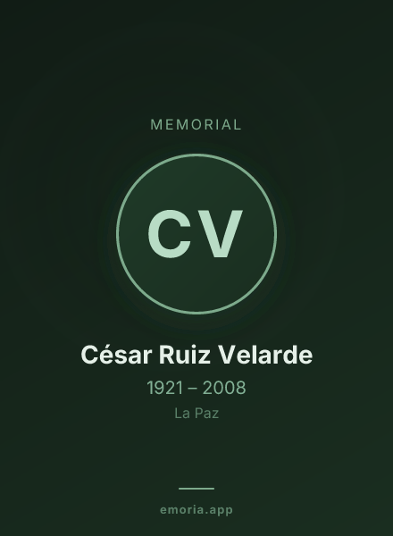 Memorial portrait of César Ruiz Velarde