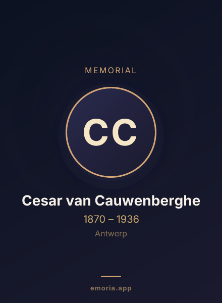 Memorial portrait of Cesar van Cauwenberghe