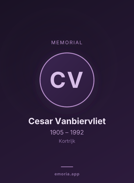 Memorial portrait of Cesar Vanbiervliet