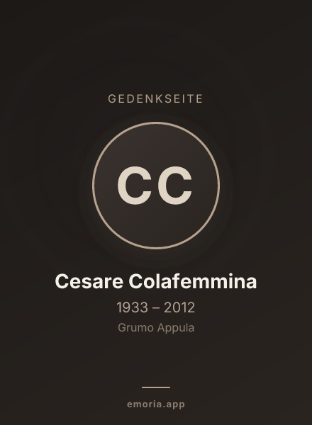 Gedenkportrait von Cesare Colafemmina