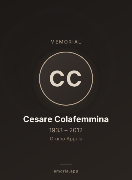 Memorial portrait of Cesare Colafemmina