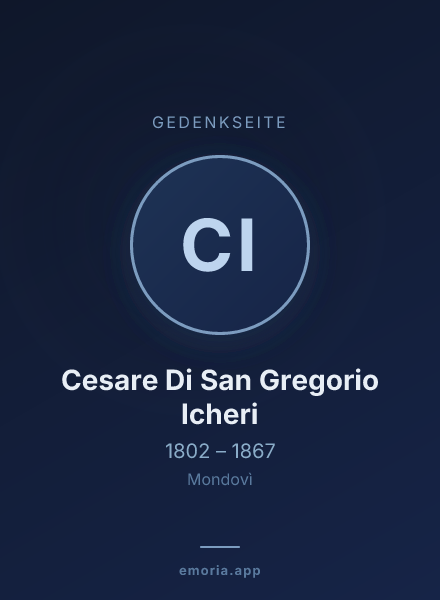 Gedenkportrait von Cesare Di San Gregorio Icheri