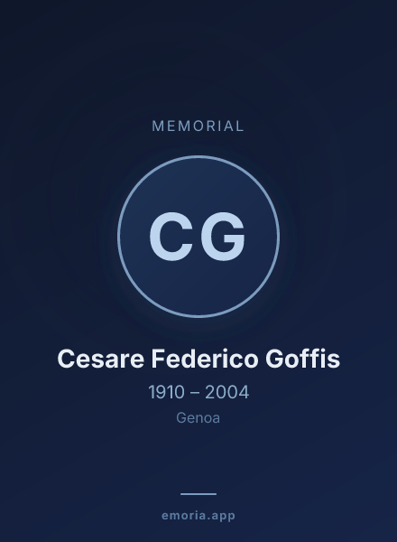 Memorial portrait of Cesare Federico Goffis