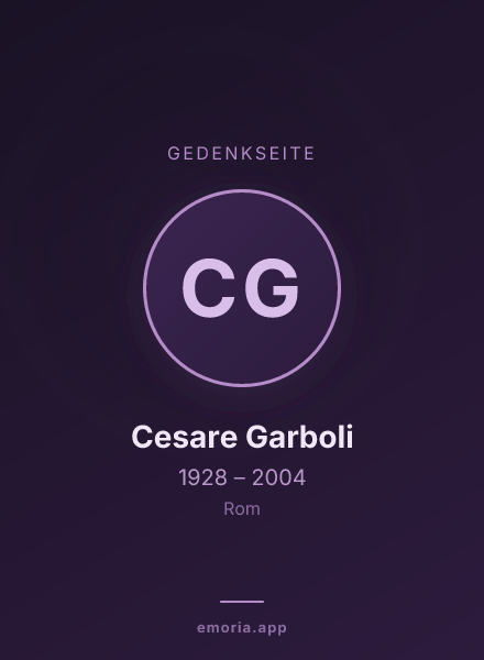 Gedenkportrait von Cesare Garboli