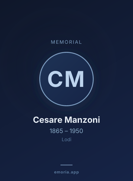 Memorial portrait of Cesare Manzoni