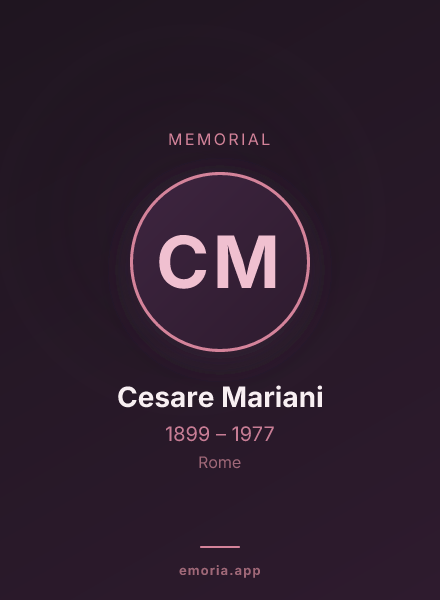 Memorial portrait of Cesare Mariani