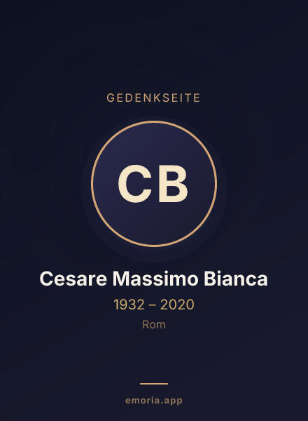 Gedenkportrait von Cesare Massimo Bianca