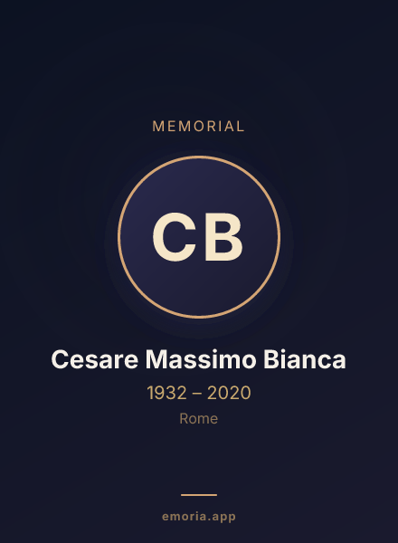 Memorial portrait of Cesare Massimo Bianca