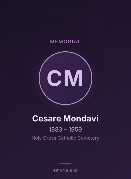 Memorial portrait of Cesare Mondavi