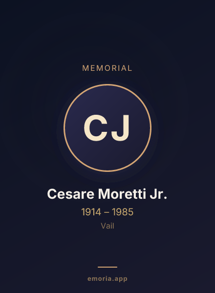 Memorial portrait of Cesare Moretti Jr.