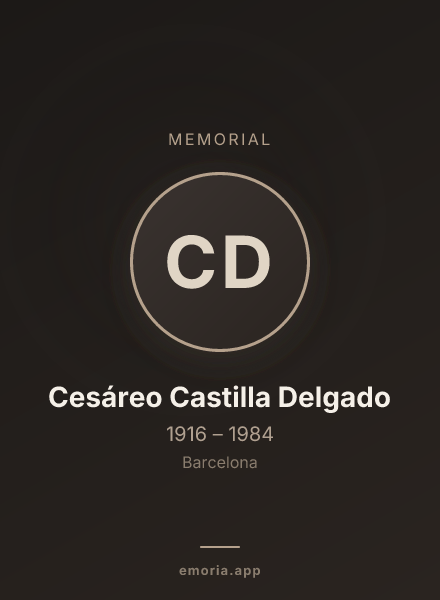 Memorial portrait of Cesáreo Castilla Delgado
