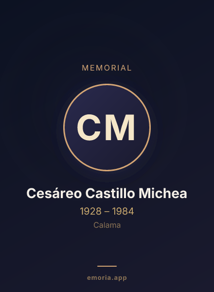 Memorial portrait of Cesáreo Castillo Michea