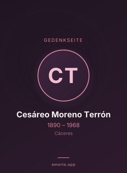 Gedenkportrait von Cesáreo Moreno Terrón