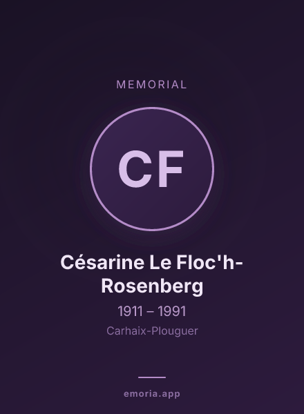Memorial portrait of Césarine Le Floc'h-Rosenberg
