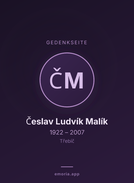 Gedenkportrait von Česlav Ludvík Malík