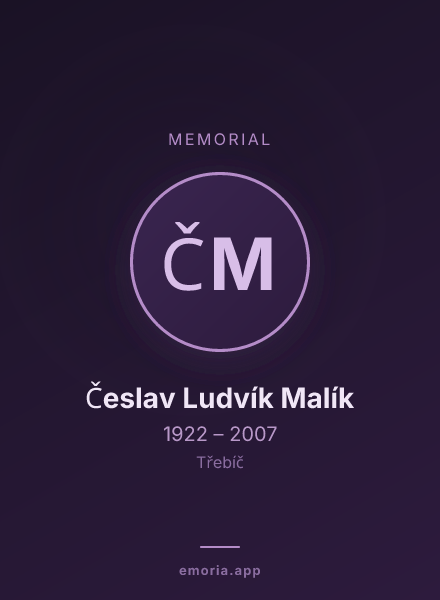 Memorial portrait of Česlav Ludvík Malík