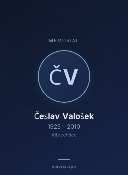 Memorial portrait of Česlav Valošek