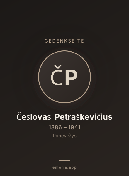Gedenkportrait von Česlovas Petraškevičius