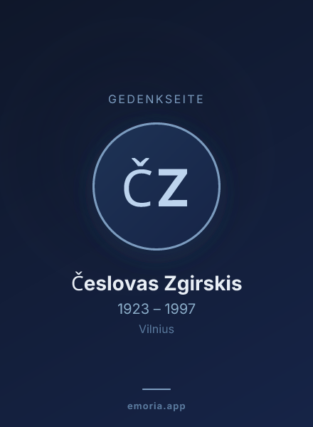 Gedenkportrait von Česlovas Zgirskis