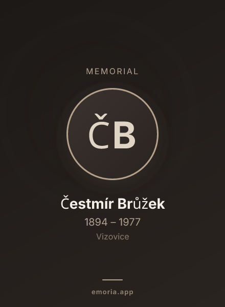 Memorial portrait of Čestmír Brůžek